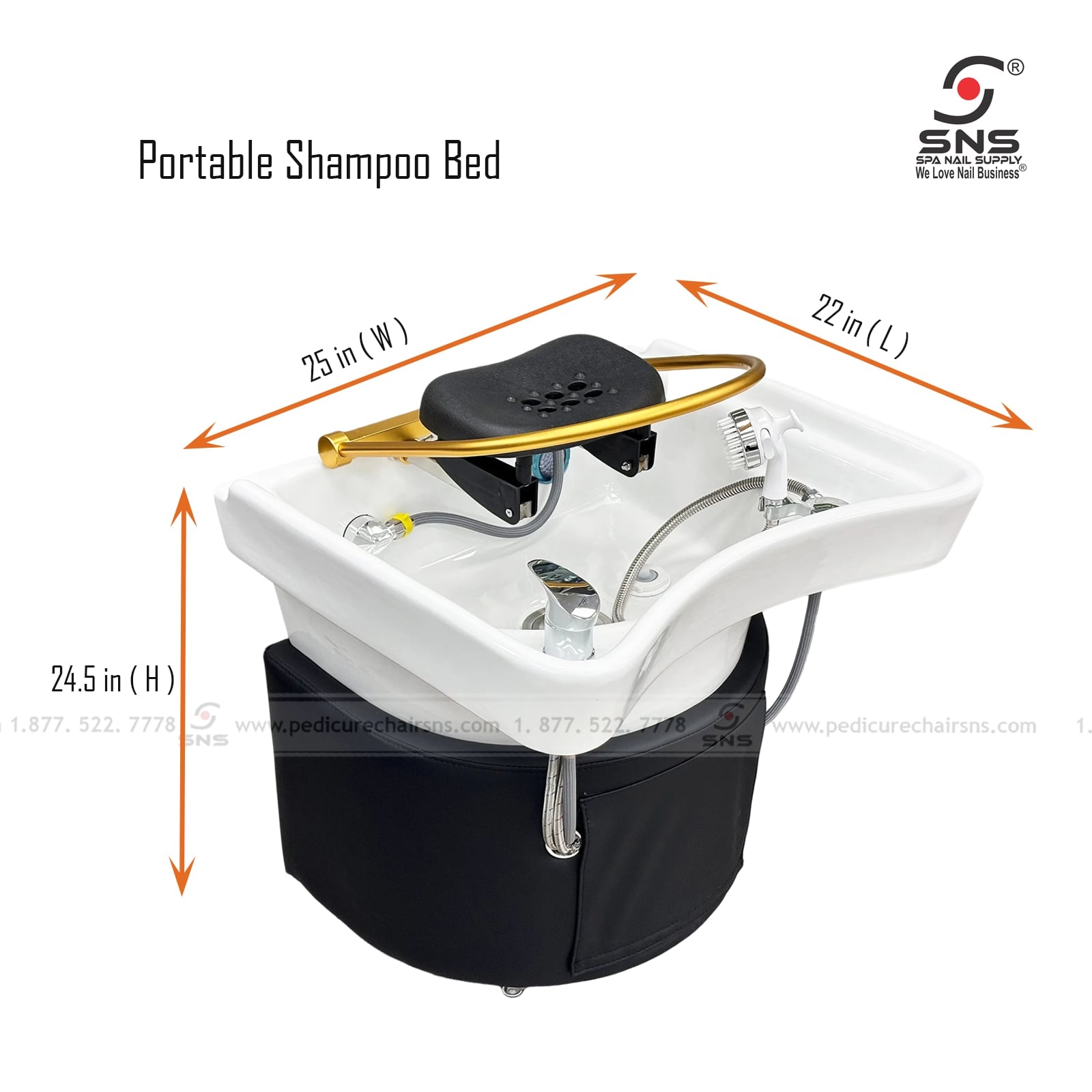 Shampoo Bed Portable Black